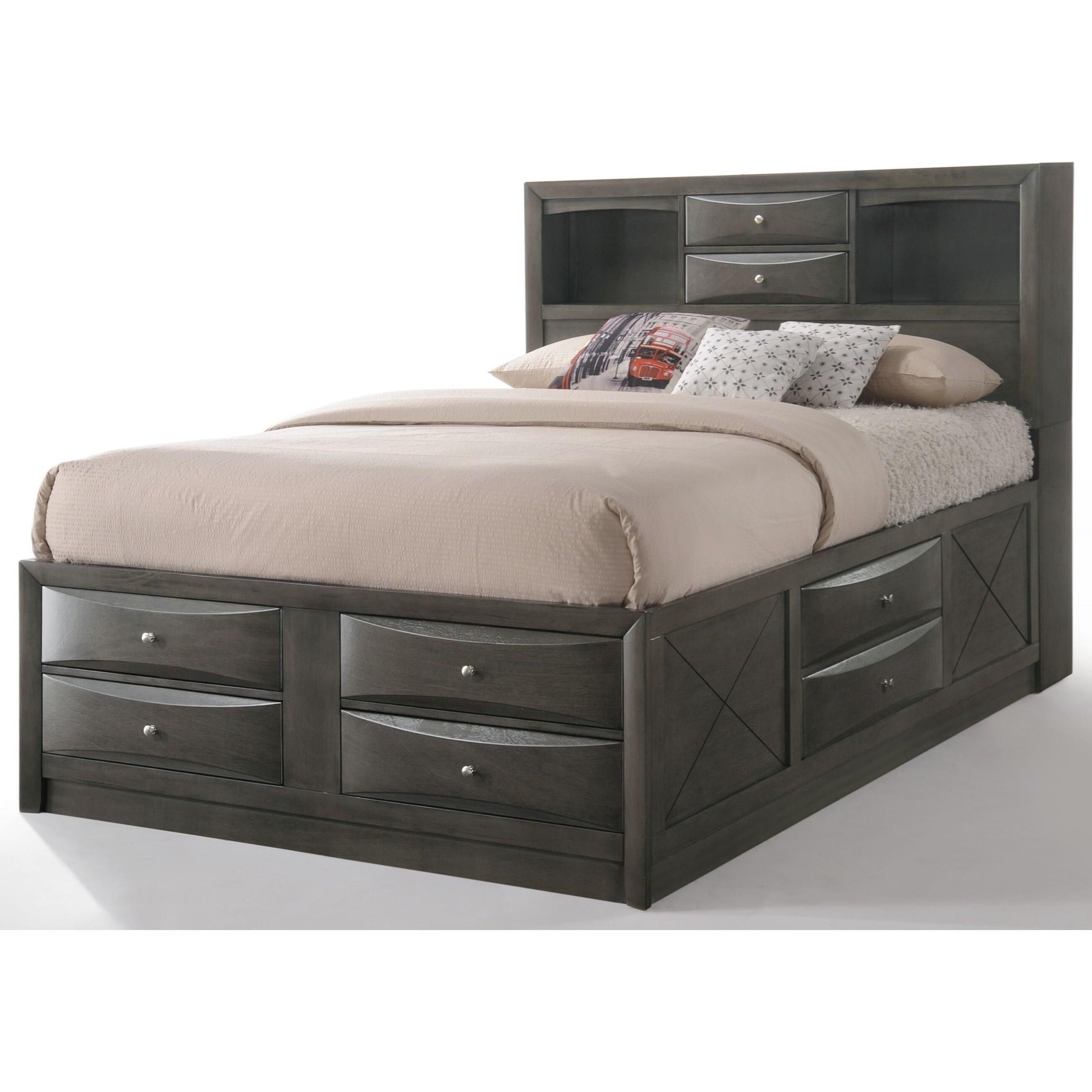 Acme Furniture Ireland Storage Gray Oak Full Bed w/Storage A1